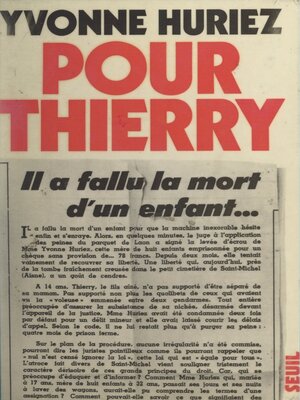 cover image of Pour Thierry